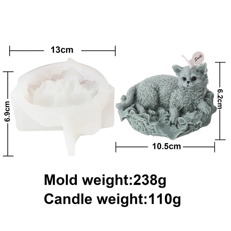 Cute Cats Candle Mould Silicone