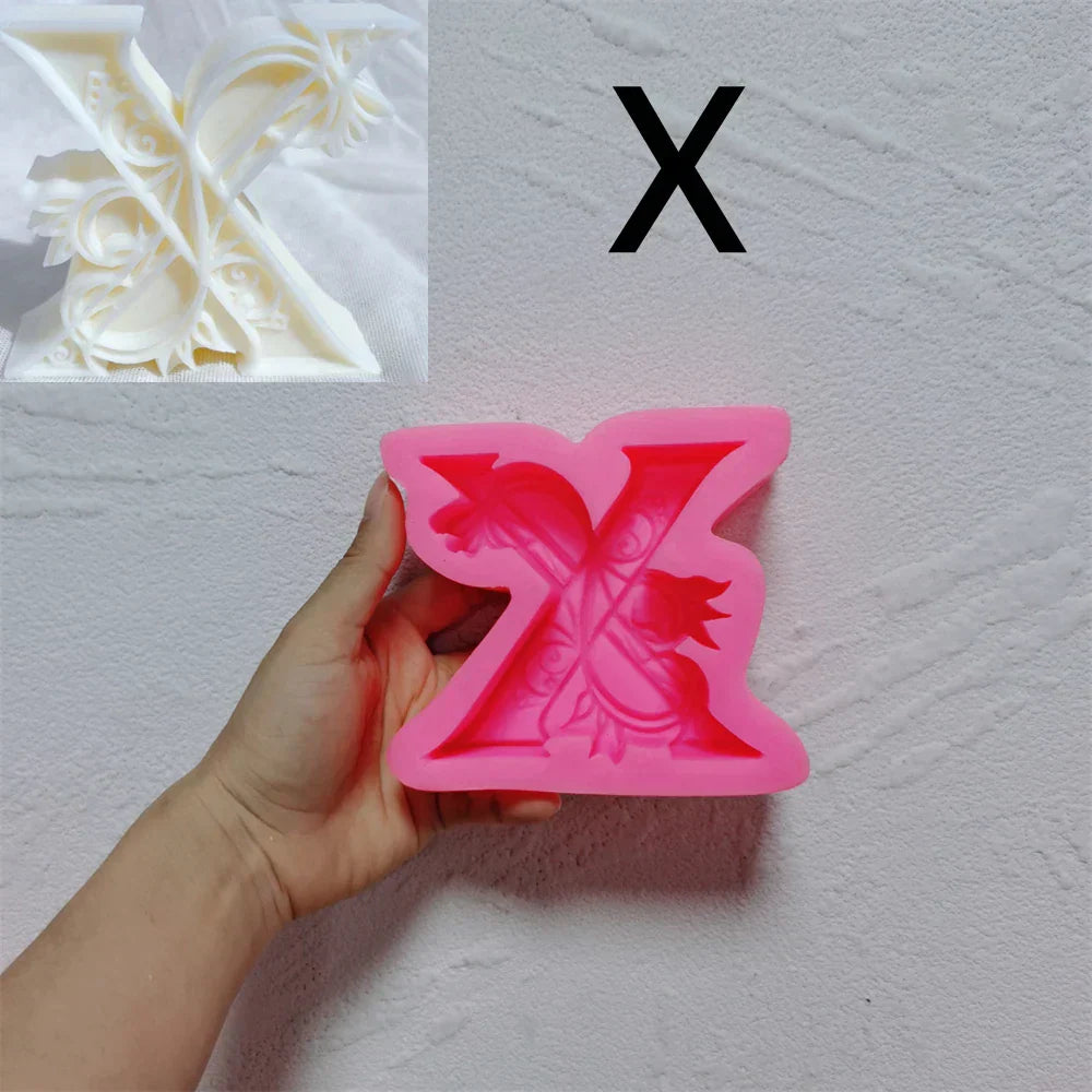 Floral Alphabet Candle Moulds