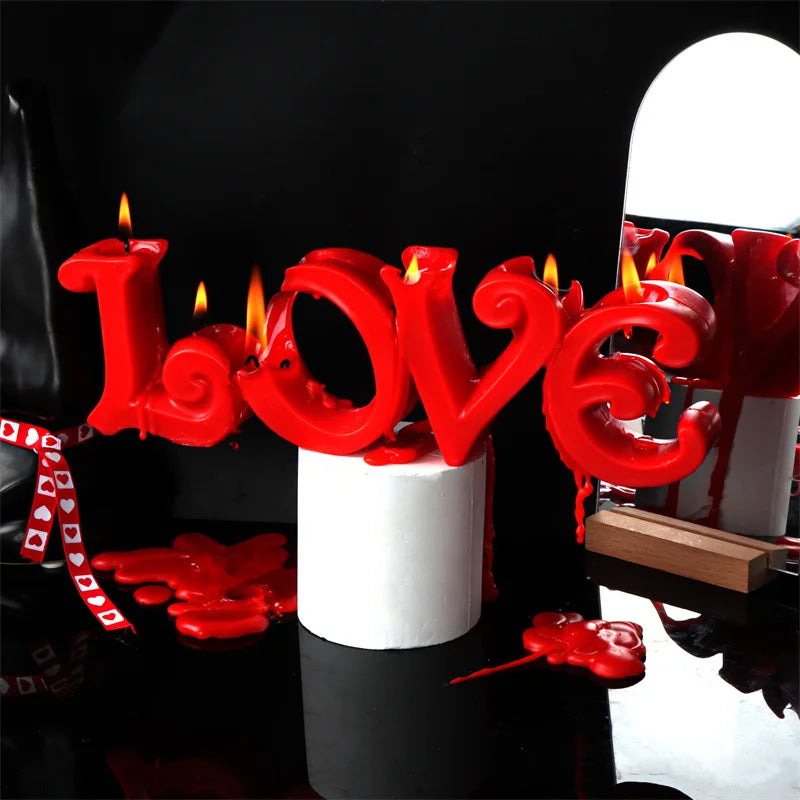 Large Size Love Letters Candle Mould Valentine's Day Decor DIY
