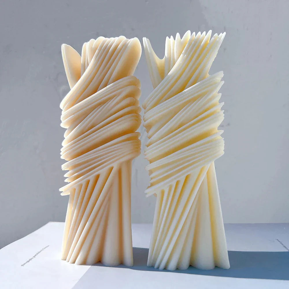 Abstract Geometric Pillar Candle Mould