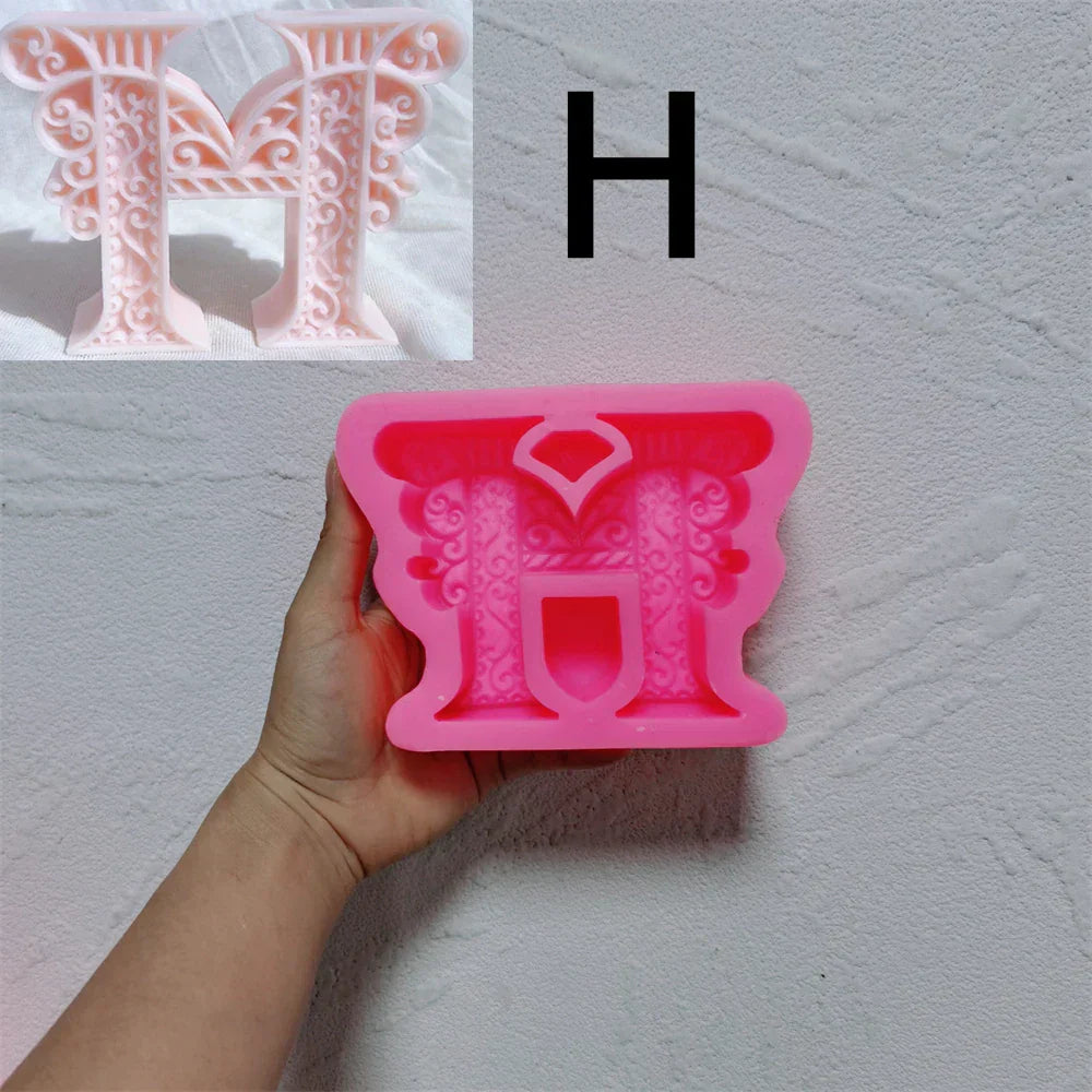Floral Alphabet Candle Moulds