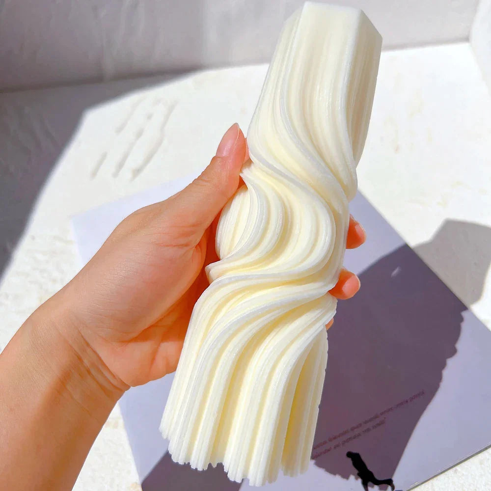 Wave Pillar Swirl Candle Silicone Mould