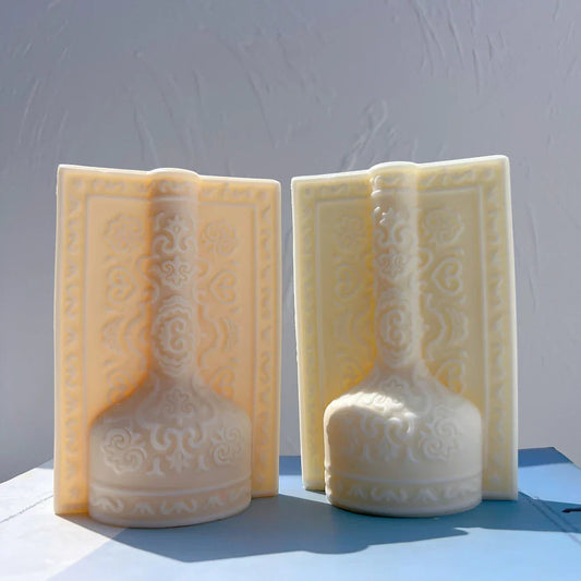 Decorative Arabesque Double Vase Candle Mould