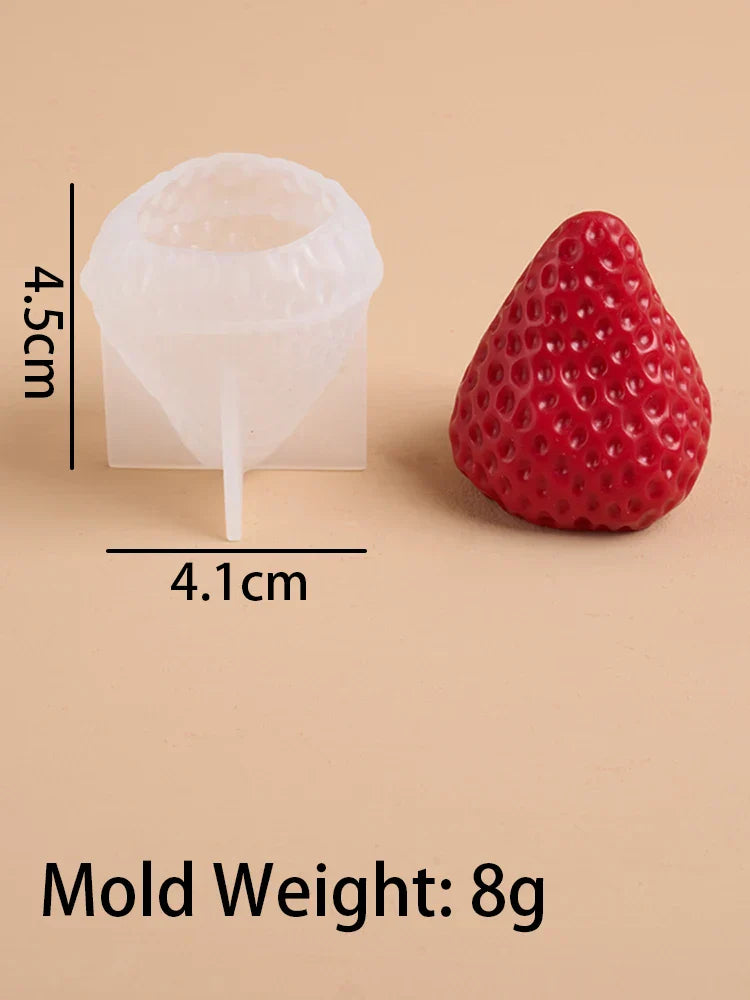 Strawberry Shaped Silicone Candle Mould 4PCS/1PC S/M/L