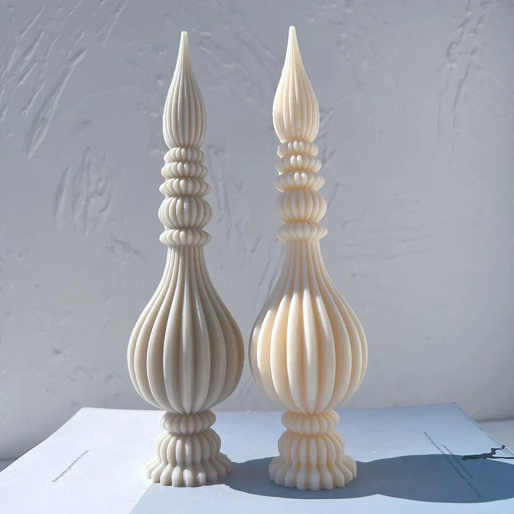 Tall Ribbed Pillar Candle Moulds
