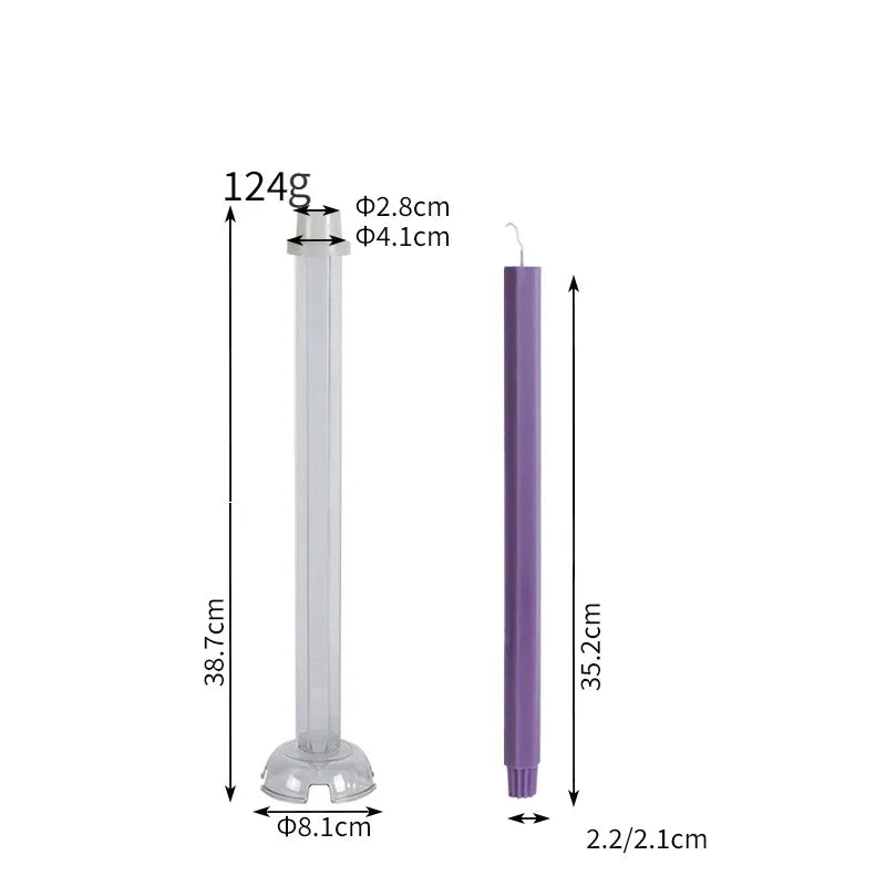 Hexagon Stripe Pole Acrylic Taper Candle Mould