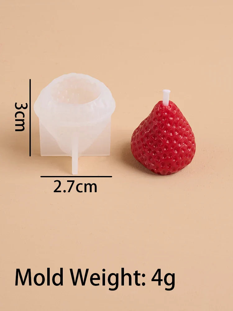 Strawberry Shaped Silicone Candle Mould 4PCS/1PC S/M/L