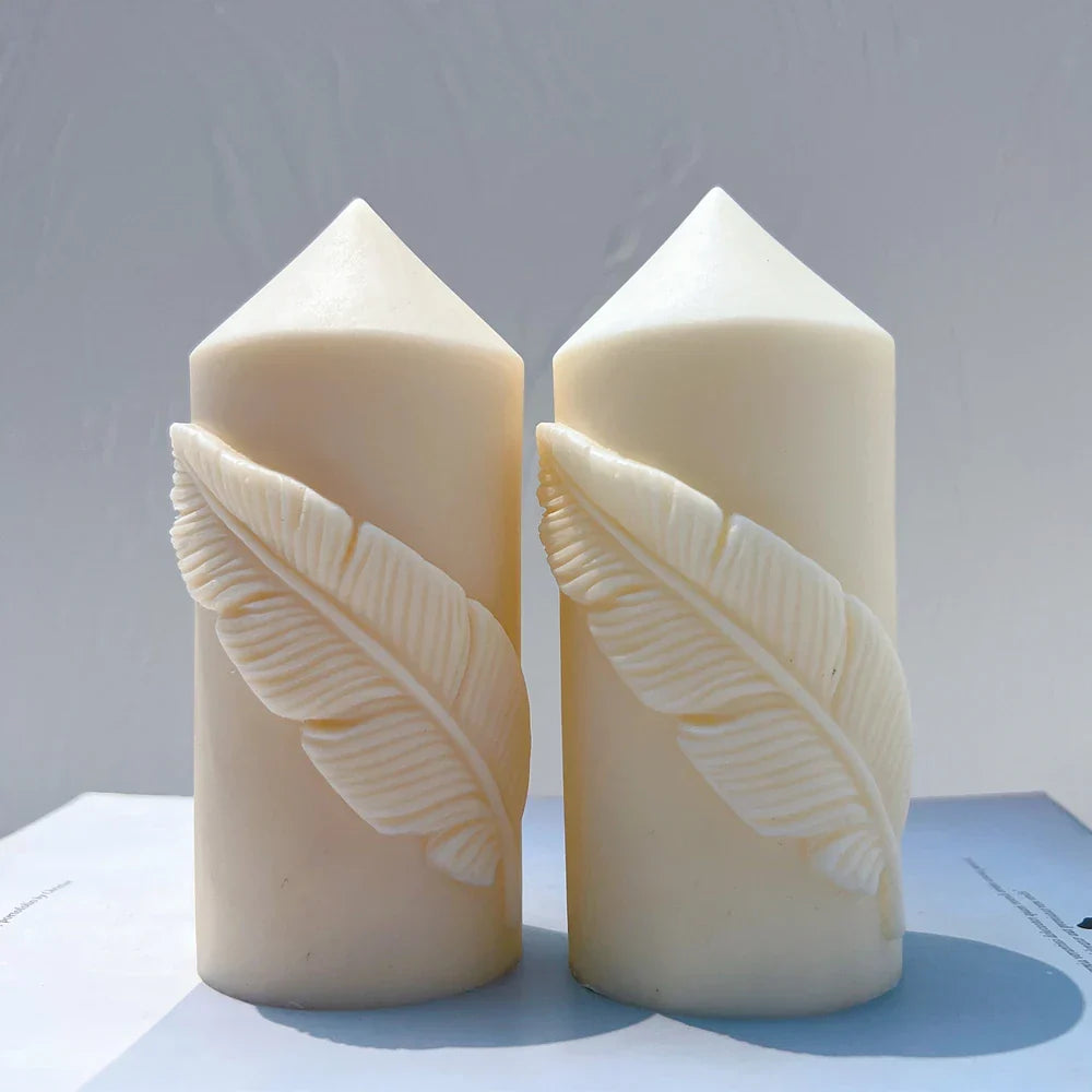 Feather Pillar Candle Silicone Moulds