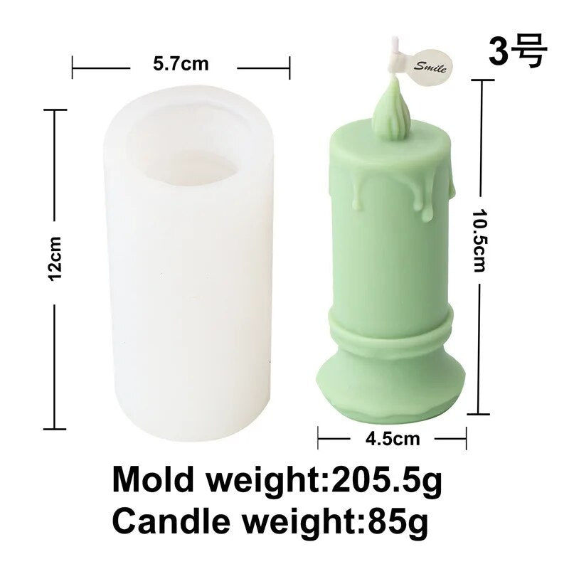 Burning Flame Long Rod Candle Mould