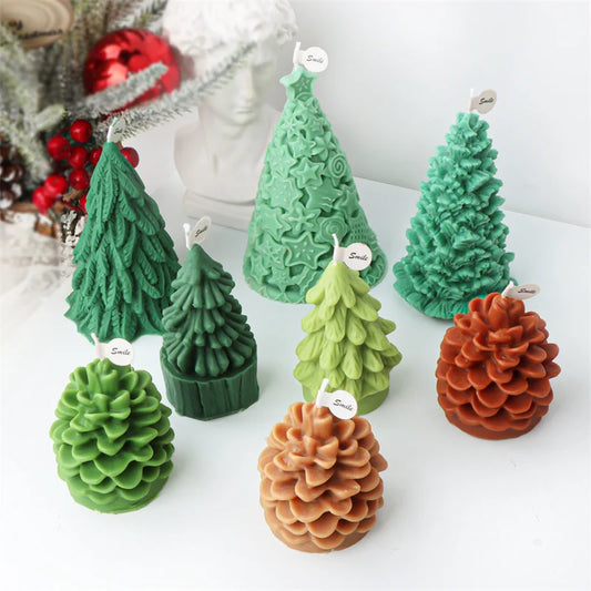 Enchanted Forest Christmas Tree Candle Moulds