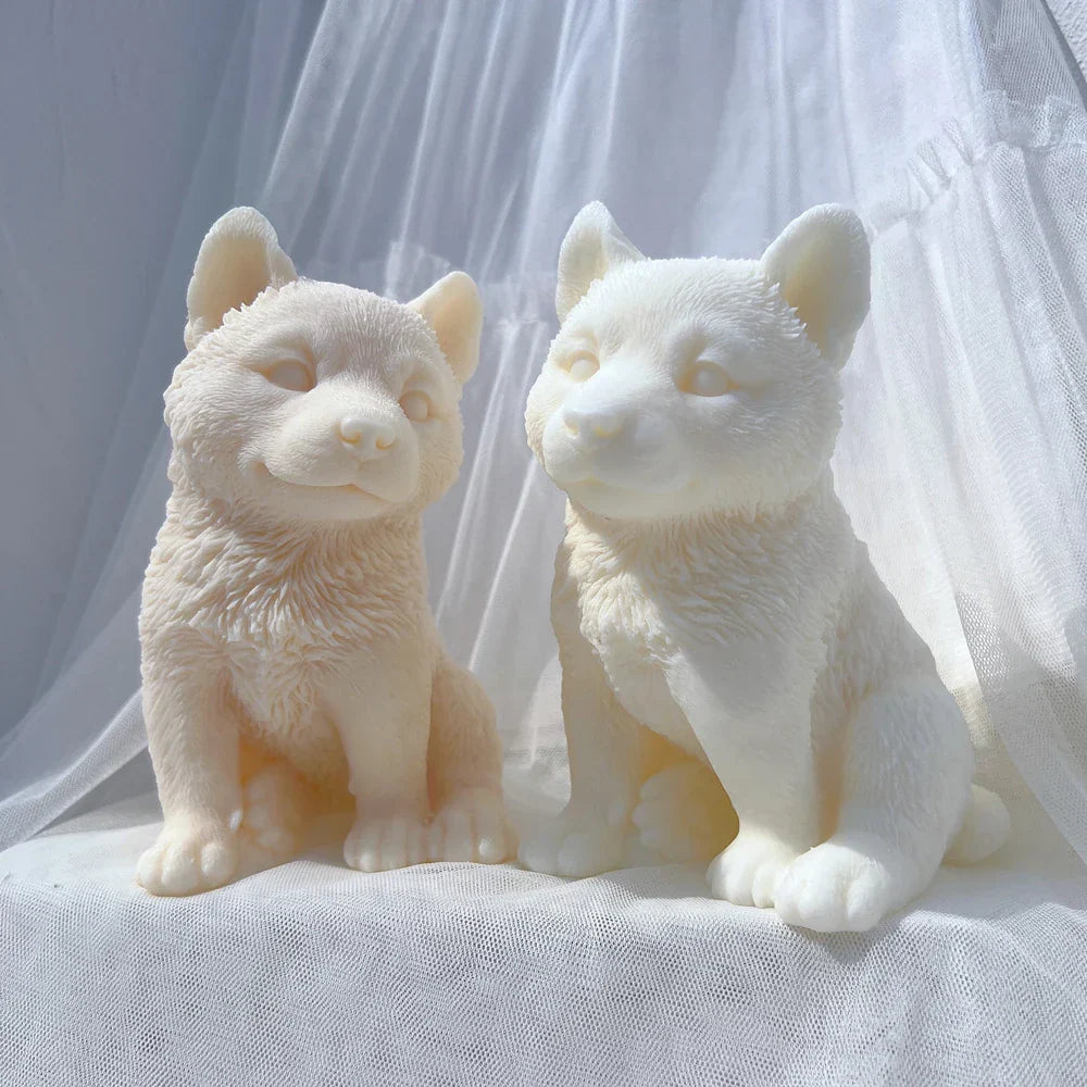 Siberian Husky Sled Dog Puppy Candle Mould