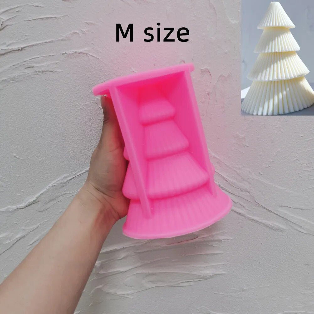 Ball Ribbed Christmas Tree Candle Moulds