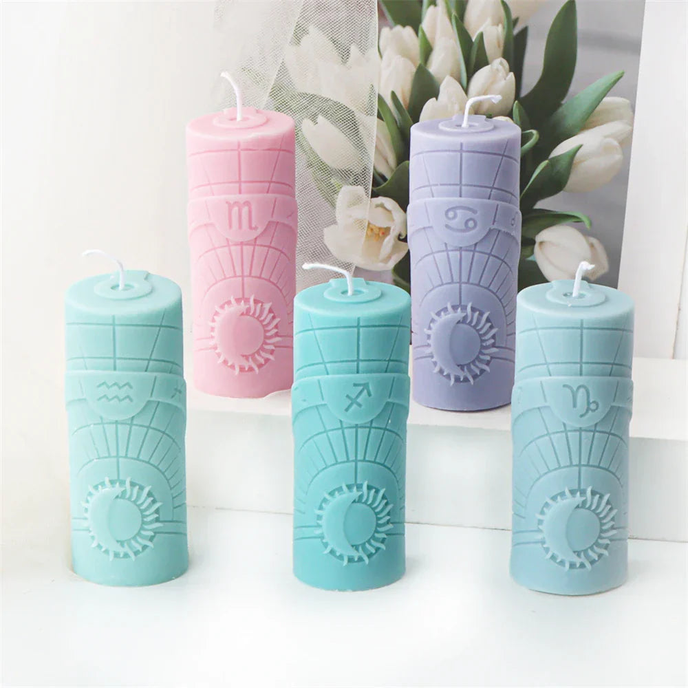 3D Constellation Pillar Candle Mould for Zodiac Designs