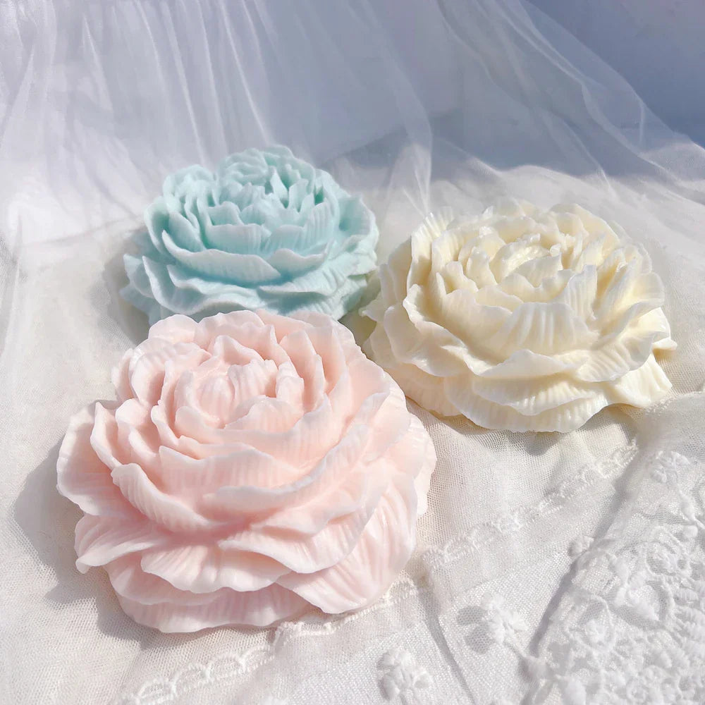 Big Peony Flower Silicone Candle Mould