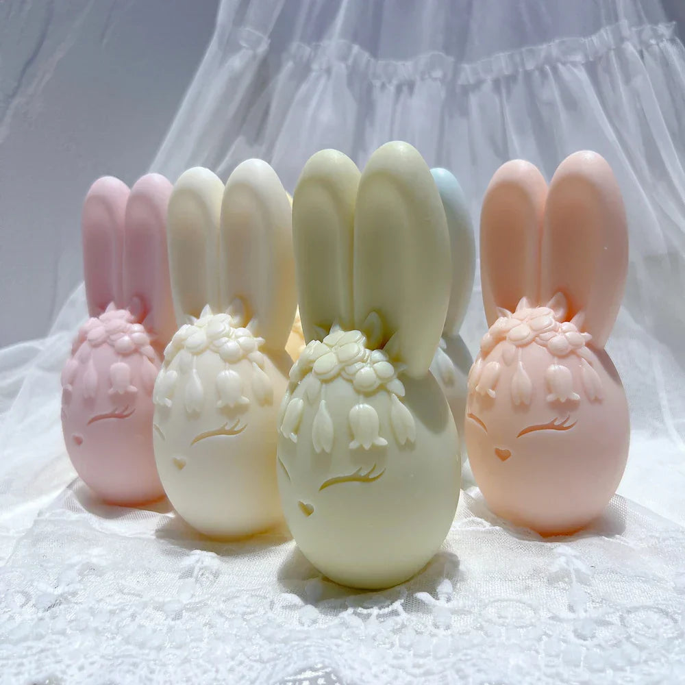 Easter Egg with Rabbit ears Silicone Candle Mould