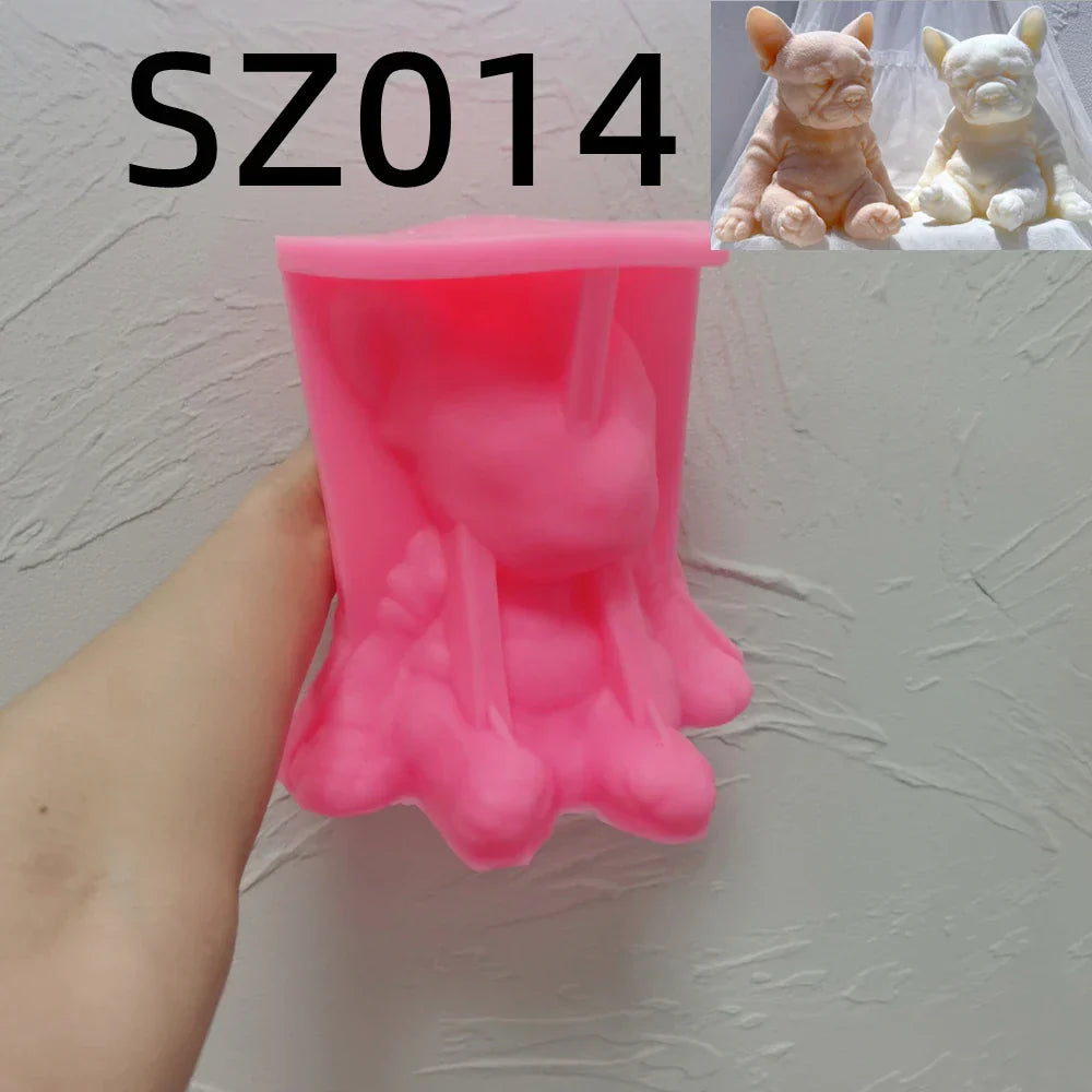 Sitting Sleeping French Bulldog Puppy Candle Mould