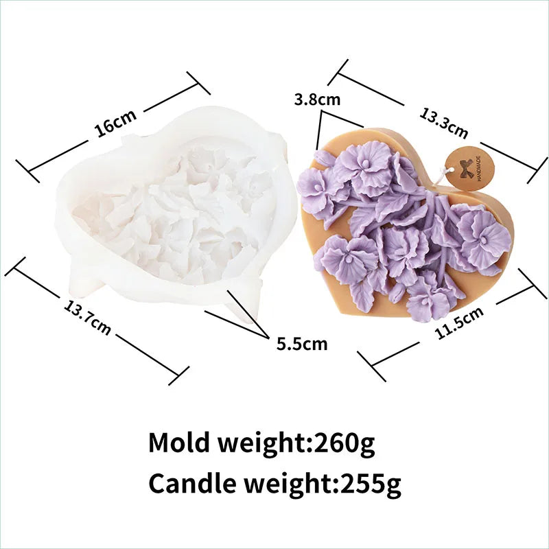3D Flower Shape Scented Candle Silicone Mould