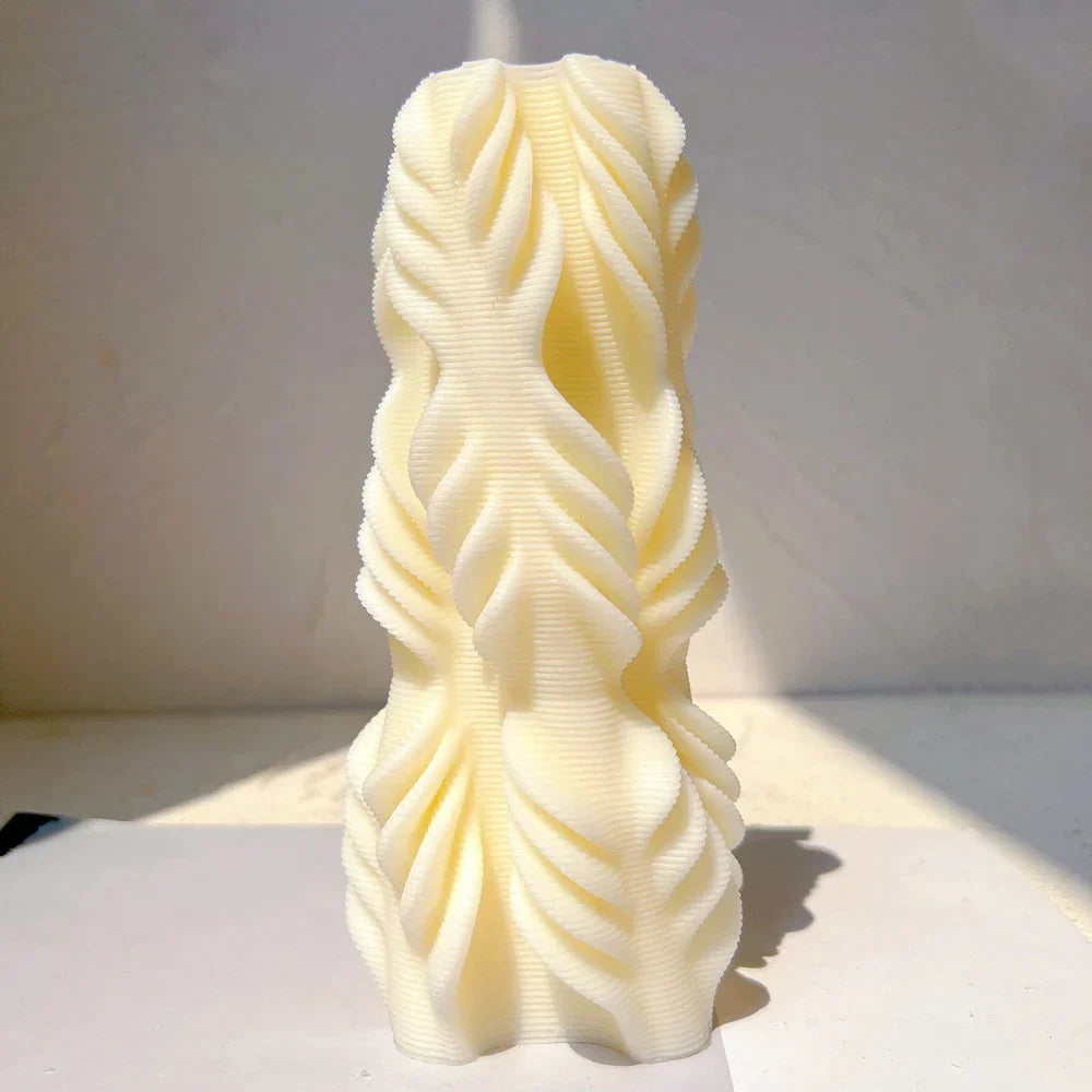 Ribbed Ripple Pillar Candle Mould