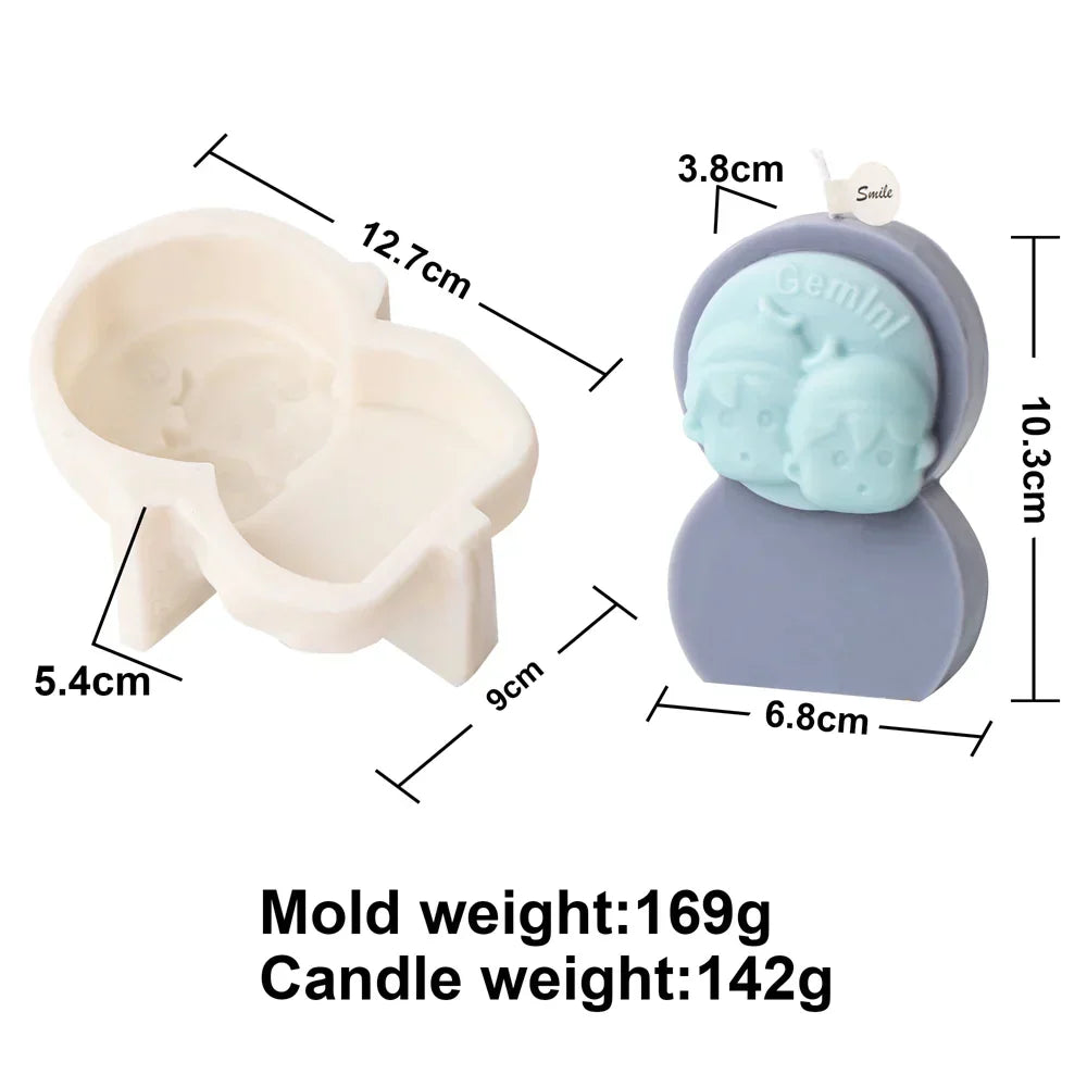 Astrology Art Craft DIY 12 Constellation Silicone Candle Moulds