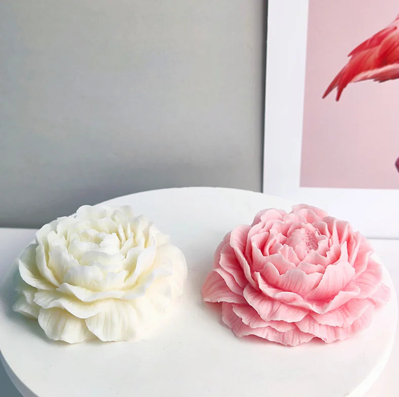 Big Peony Rose Flower Candle Silicone Mould