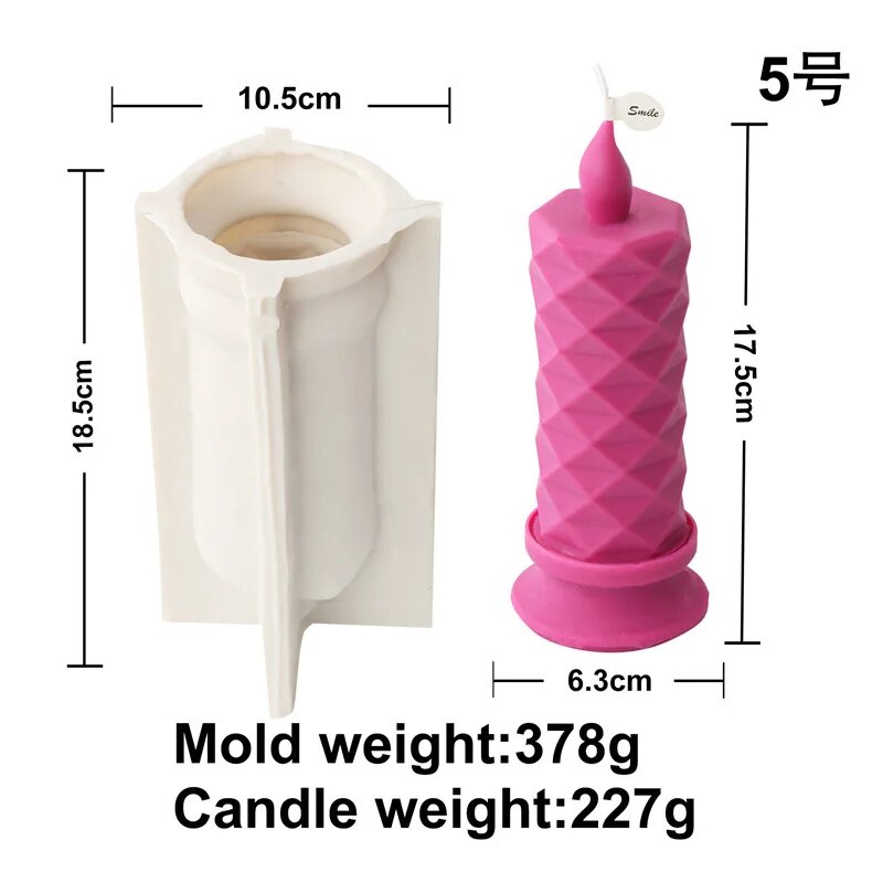Burning Flame Long Rod Candle Mould