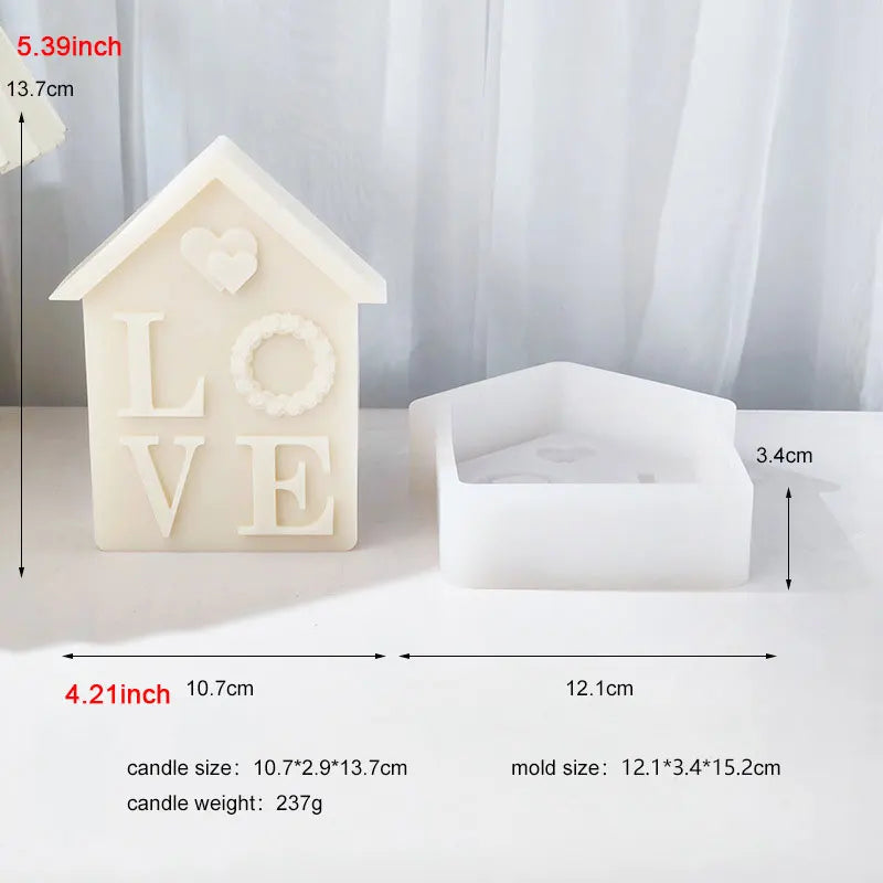 5.39INCH Love House Candle Mould