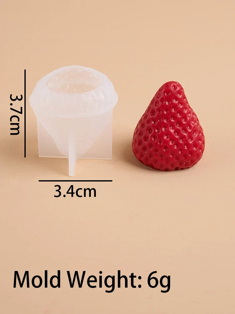 Strawberry Shaped Silicone Candle Mould 4PCS/1PC S/M/L