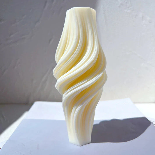 Wave Pillar Swirl Candle Silicone Mould
