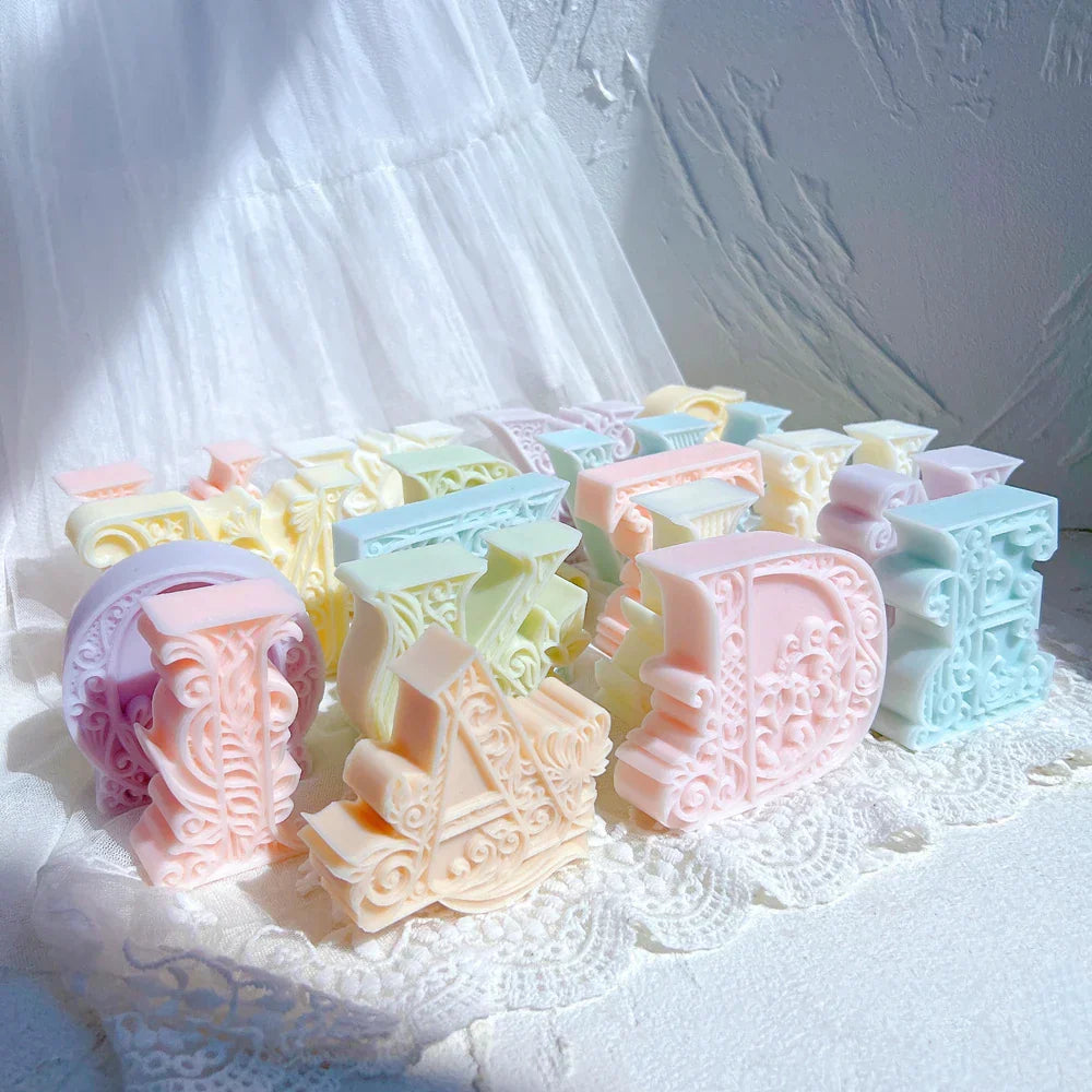 Floral Alphabet Candle Moulds