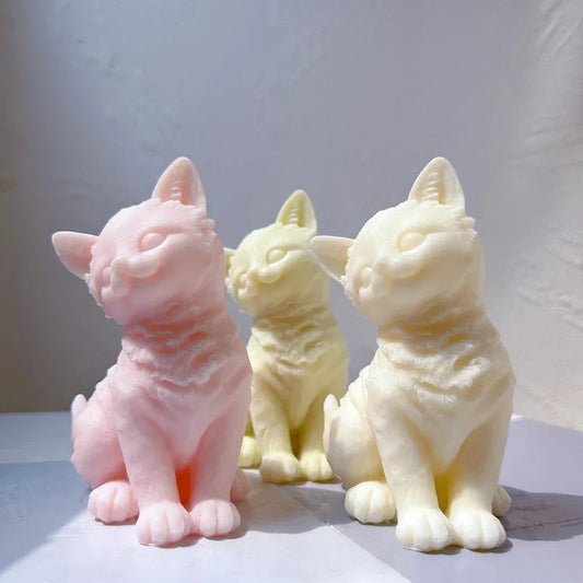 Sitting Cute Cat Silicone Candle Mould