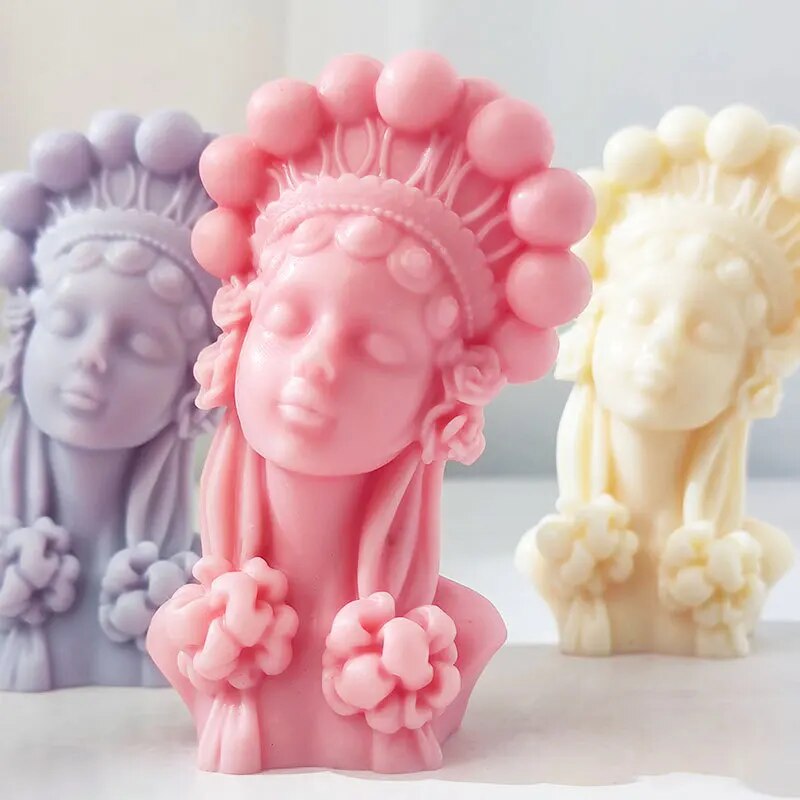 Pearl Girl Candle Mould for Handmade Candles