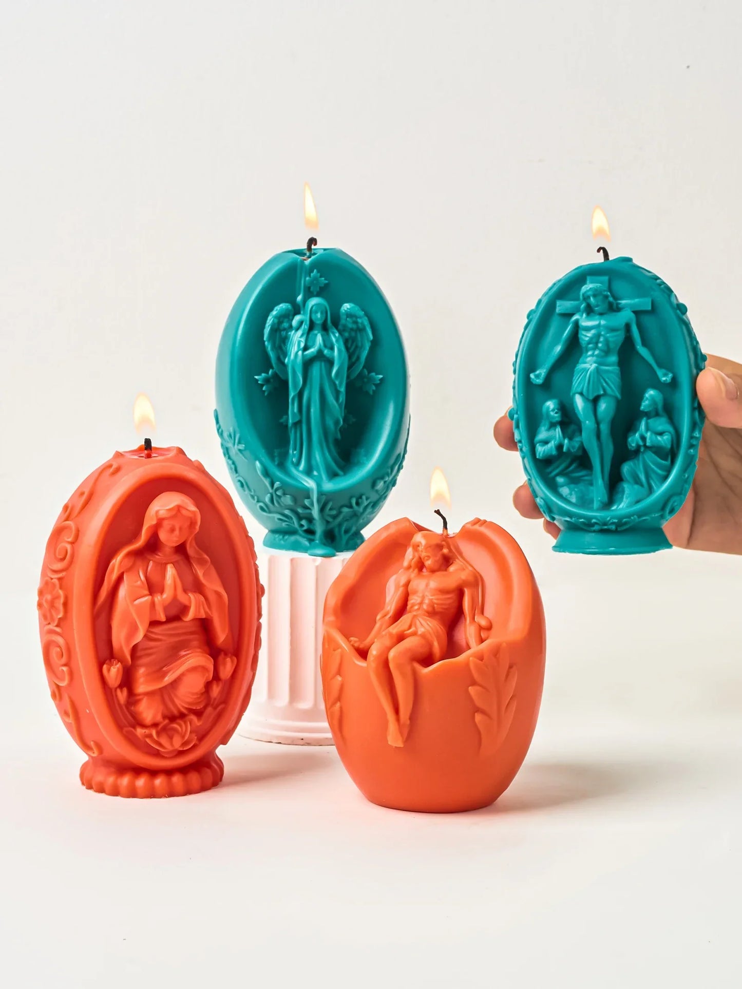 DIY 3D Jesus and Virgin Mary Easter Egg Silicone Candle Mould