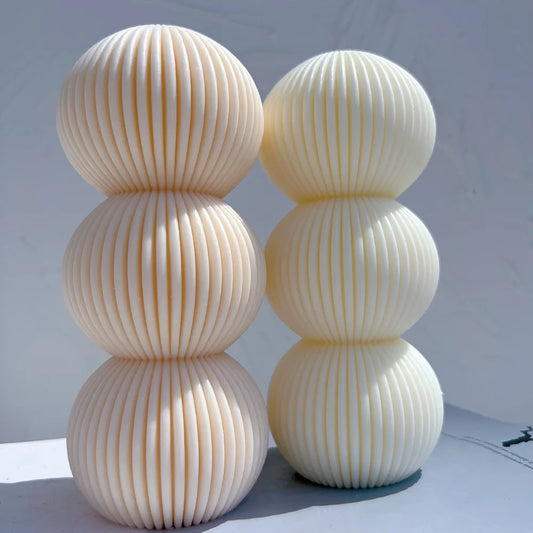 Round Ribbed Pillar Candle Moulds