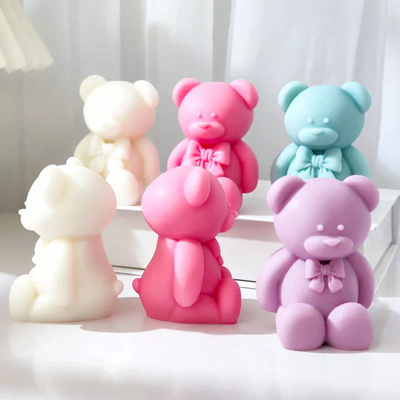 Bowtie Bear Silicone Candle Mould