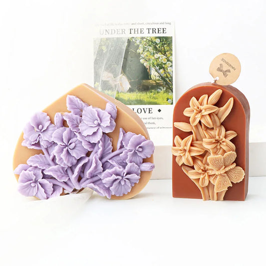 3D Flower Shape Scented Candle Silicone Mould