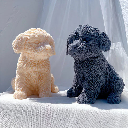 Cute Labradoodle Dog Silicone Candle Mould