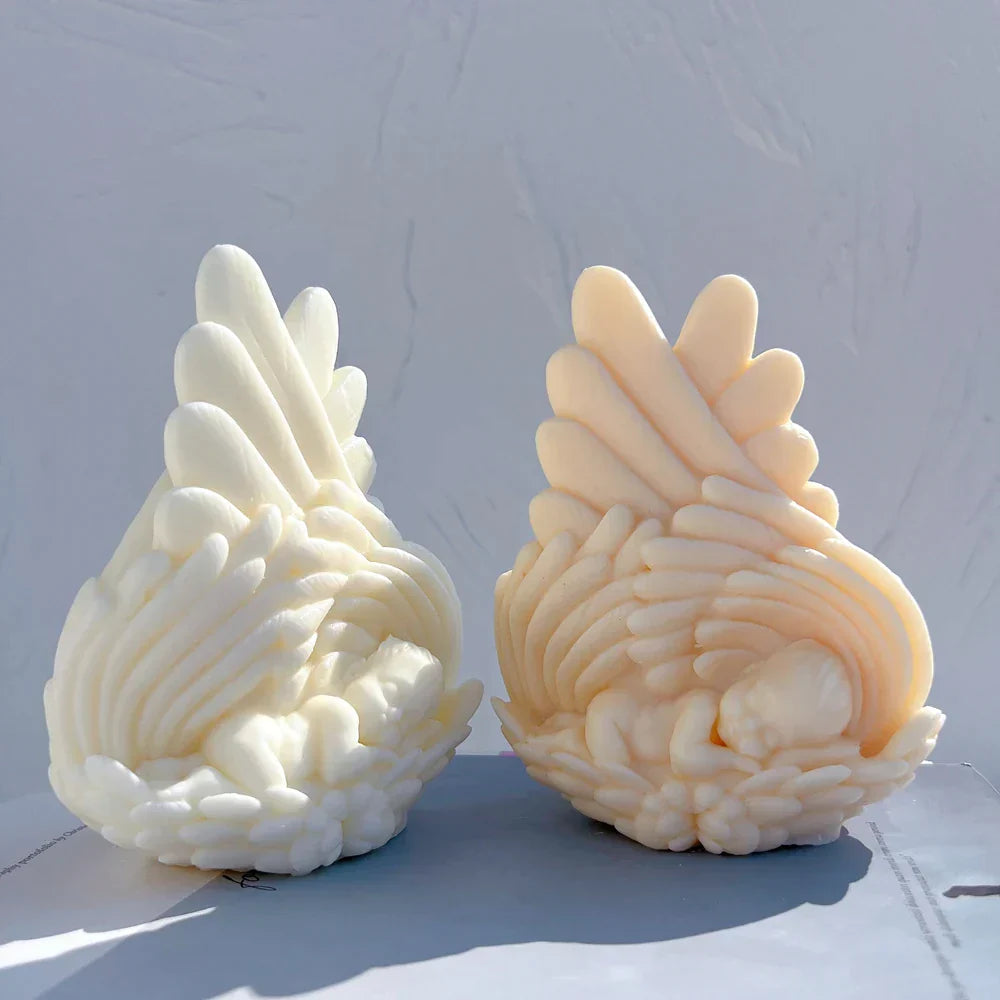 Sleeping baby Angel with Wings Candle Mould