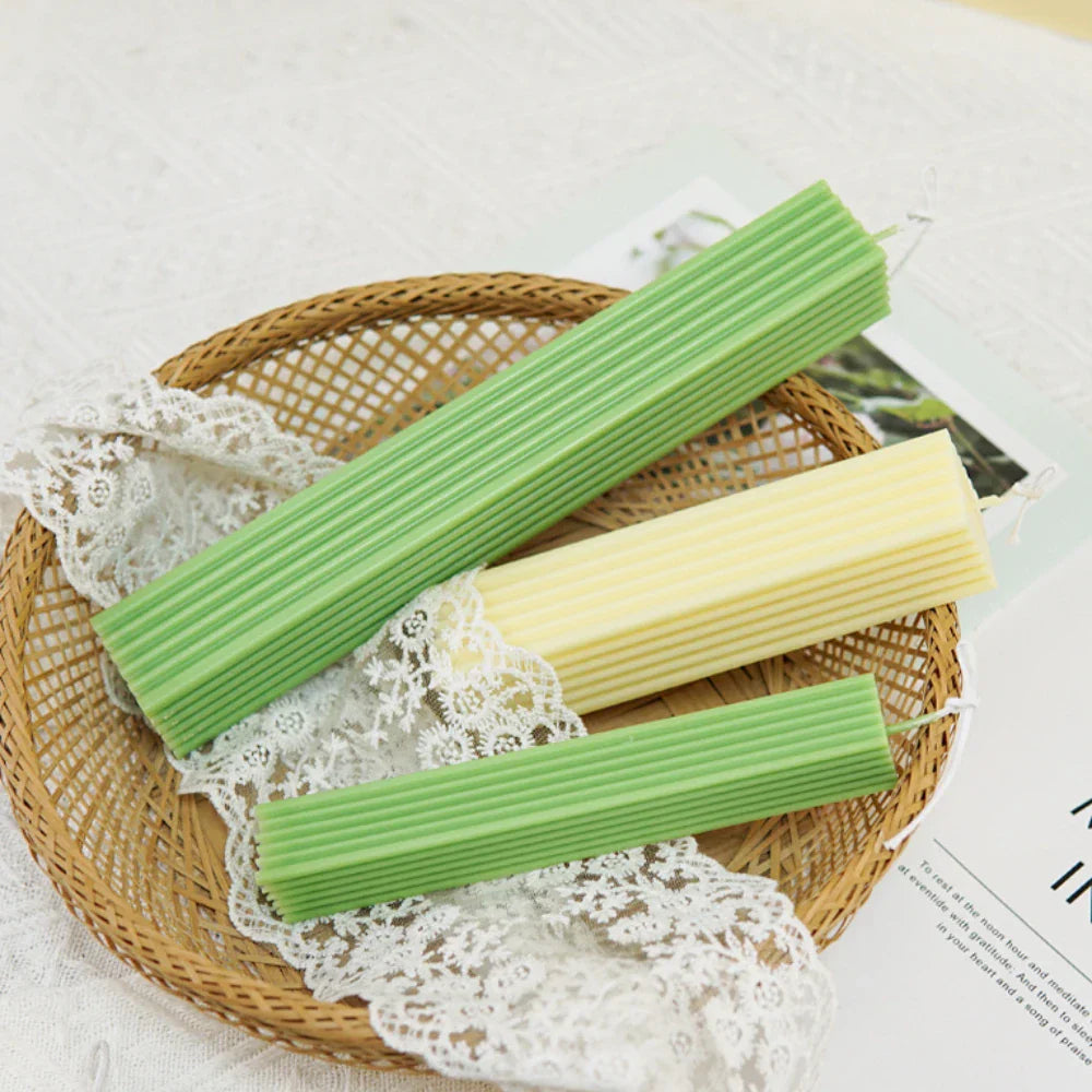 Ribbed Rectangular Pillar Candle Mould