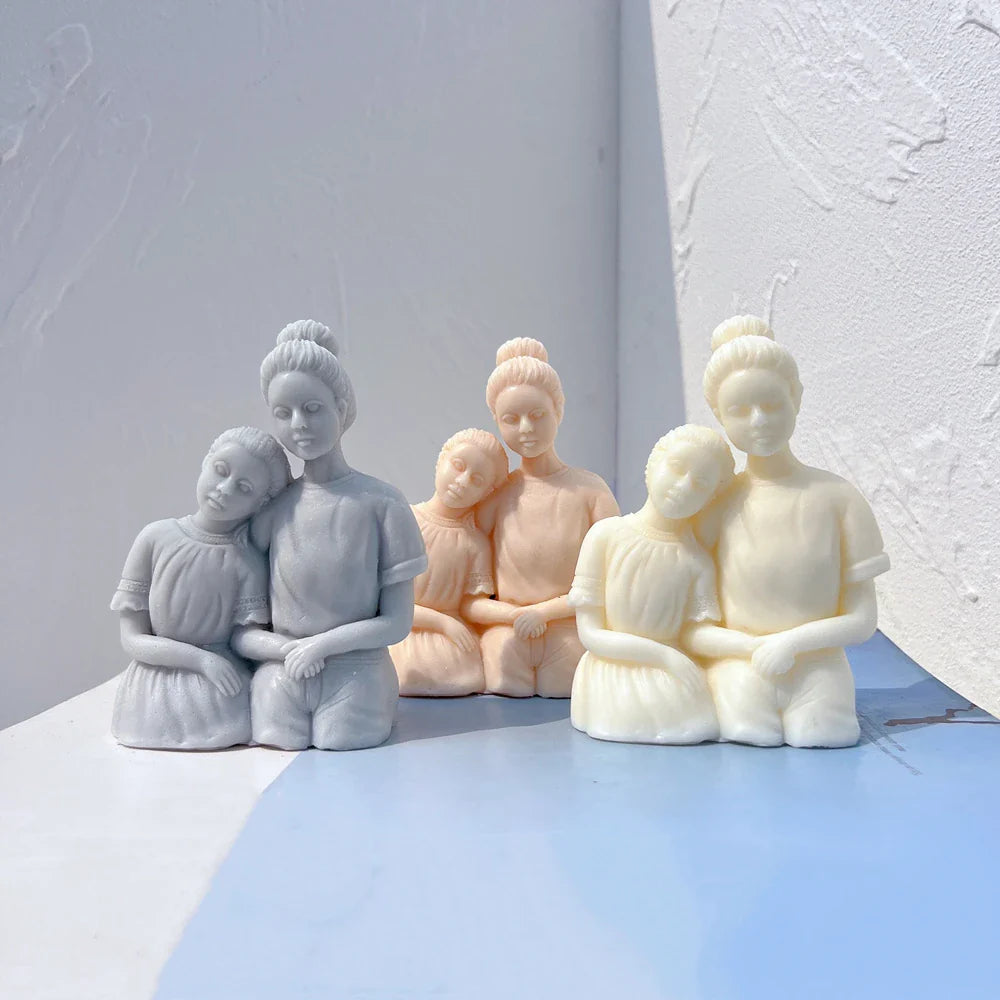 Mother and Father with Child Candle Mold