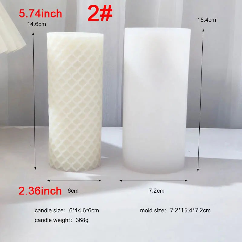 Arabesque Design Pillar Candle Silicone Mould