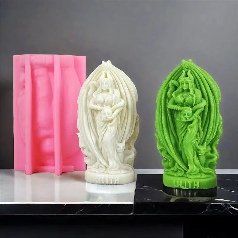 Lilith Goddess Statue Candle Mould Silicone