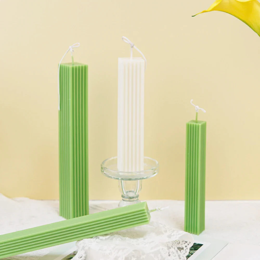 Ribbed Rectangular Pillar Candle Mould