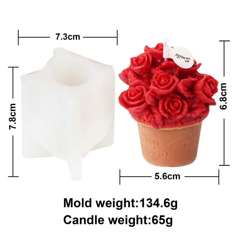 Sunflower and Rose Bouquet Candle Mould