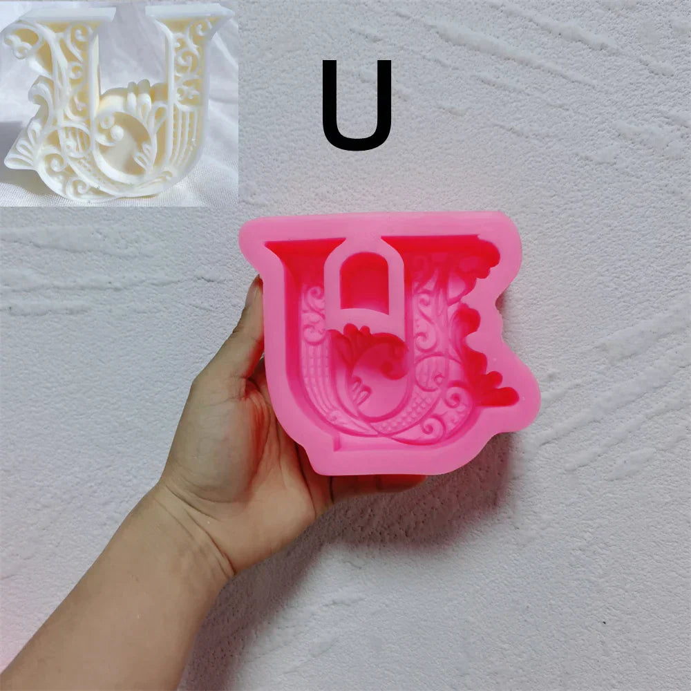 Floral Alphabet Candle Moulds
