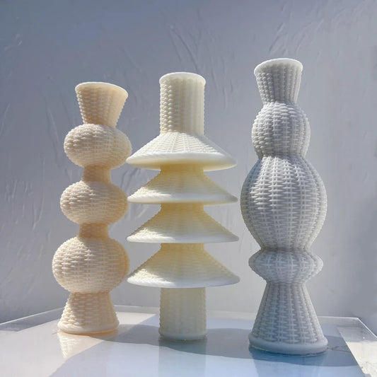 24CM Tall Weave Pillar Candle Mould