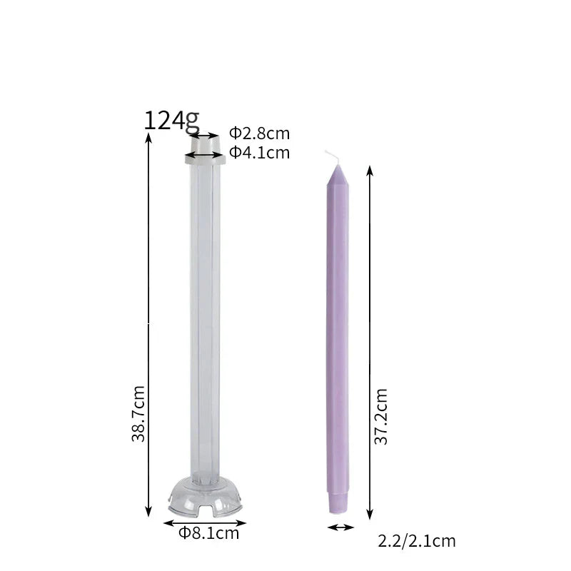 Hexagon Stripe Pole Acrylic Taper Candle Mould