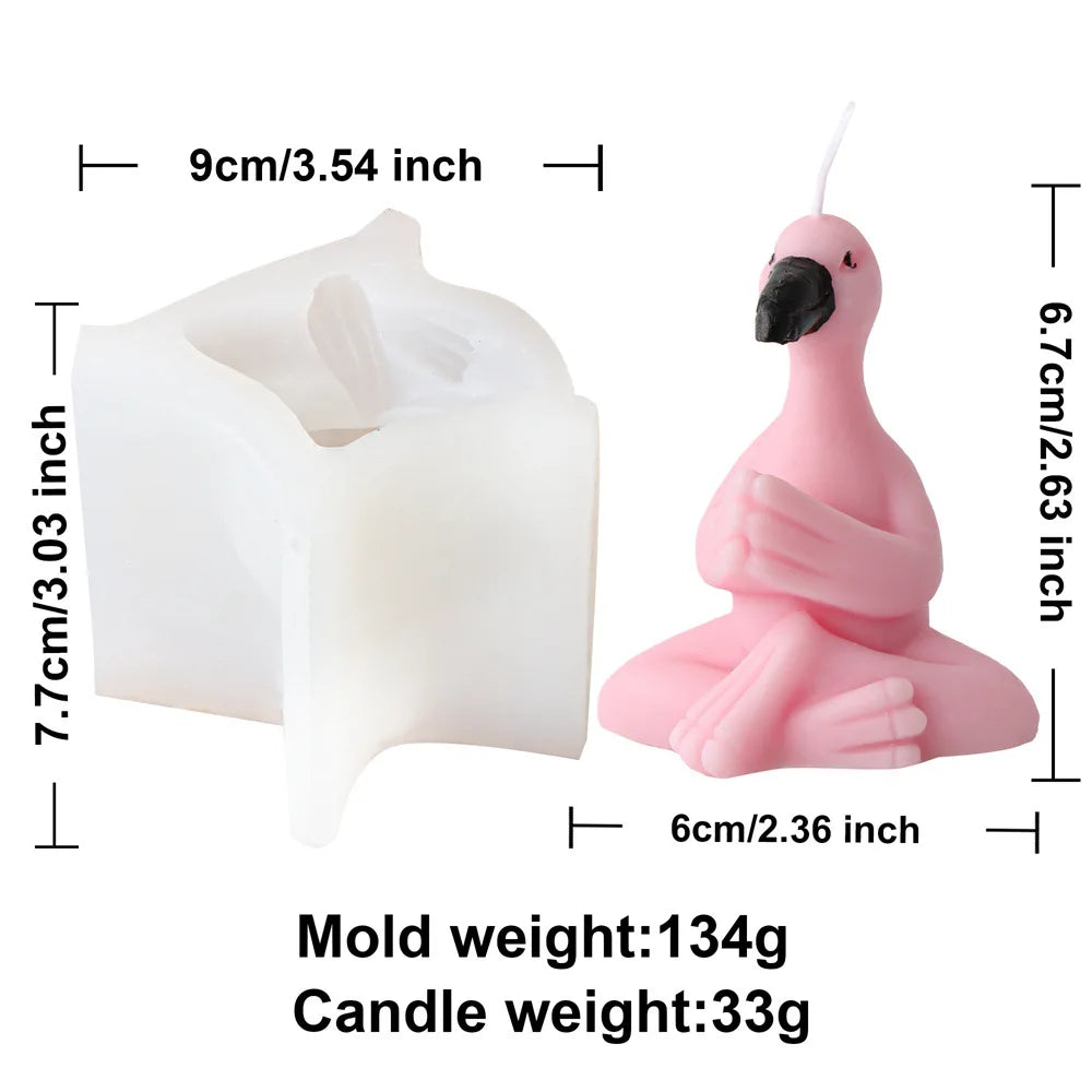 3D Flamingo Silicone Candle Mould for Cute Bird Crafts