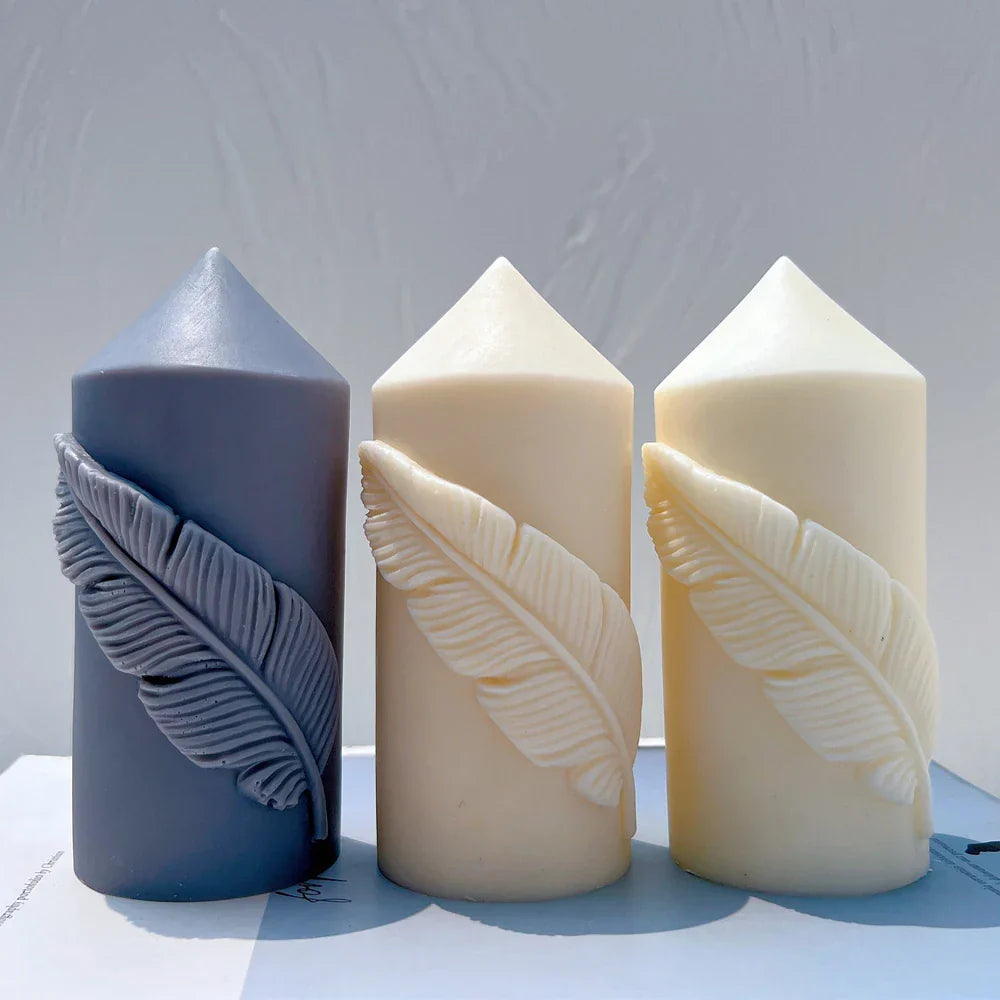 Feather Pillar Candle Silicone Moulds