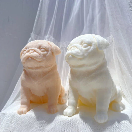Sitting Pug Dog Candle Mould