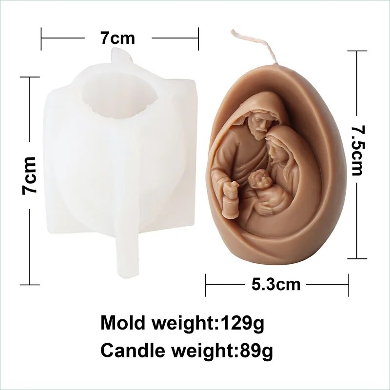Jesus Family Candle Mould